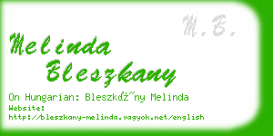 melinda bleszkany business card